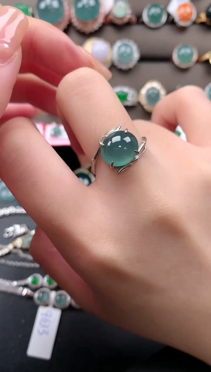 【闪购商品】翡翠戒指银S925镶嵌52141