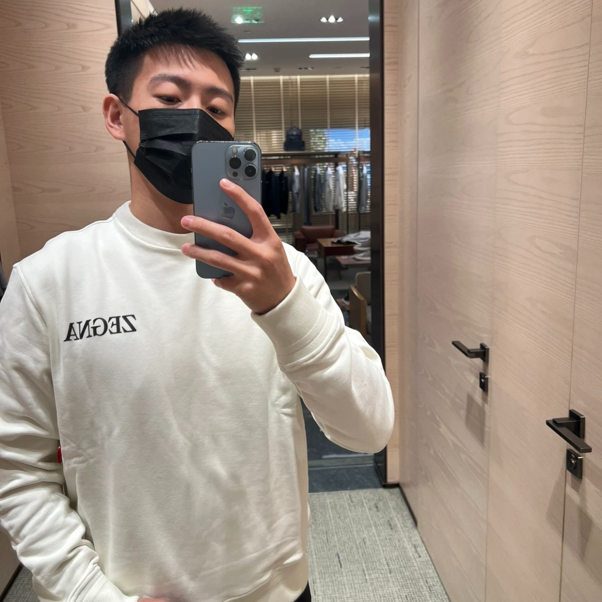 未使用 ZEGNA Zegna杰尼亚男士白色长袖卫衣153096