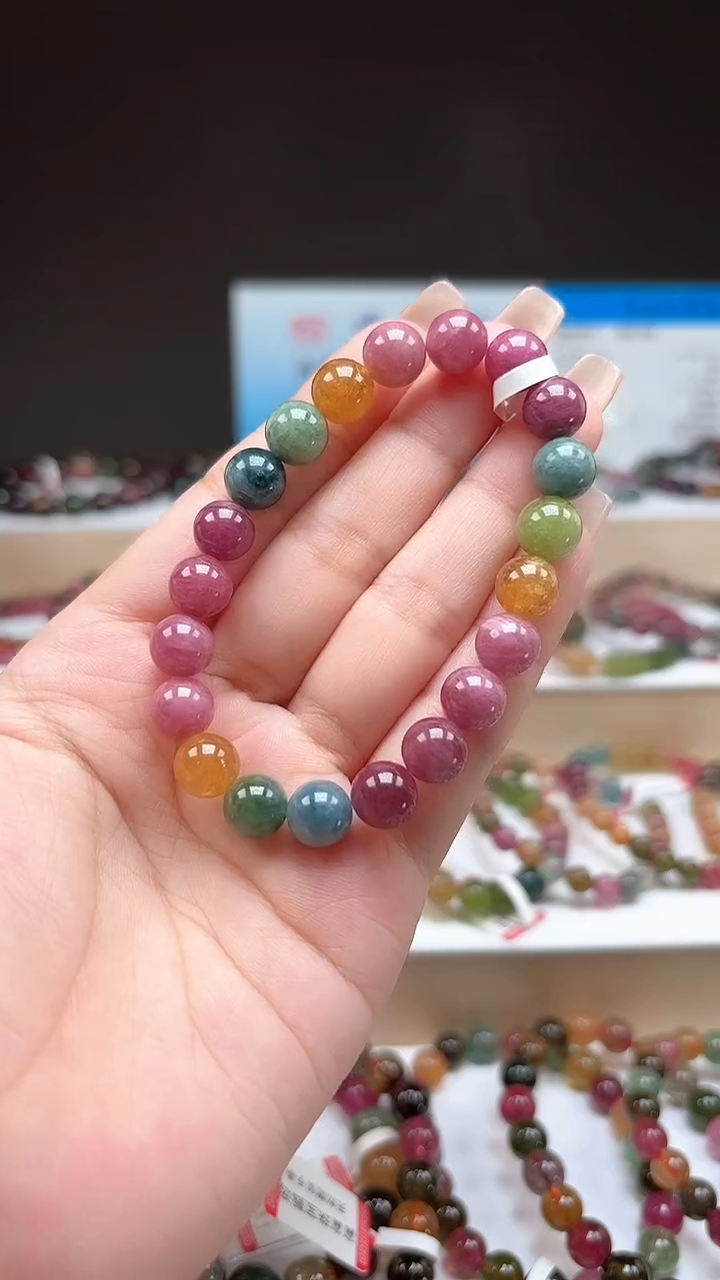 【闪购商品】碧玺手串未镶嵌8.8mm明亮色高阶油画体单圈手串