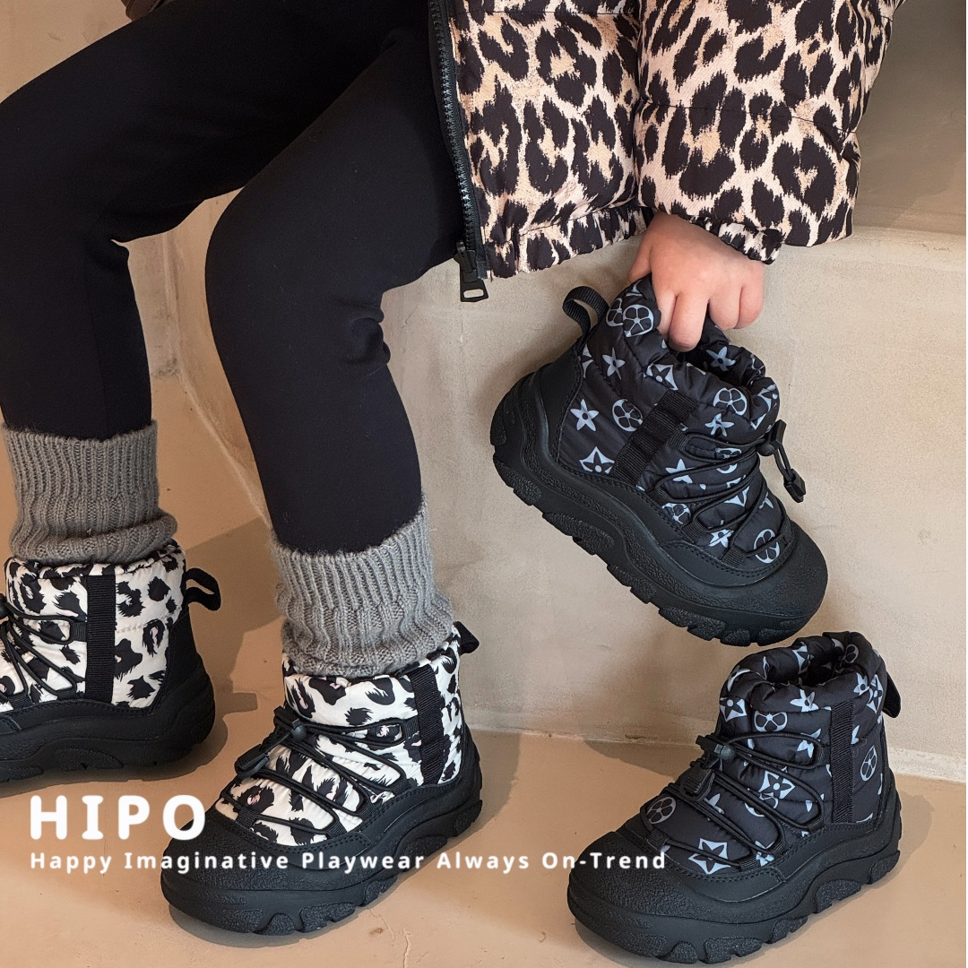 套筒休闲冬季男运动风女雪地靴男童百搭保暖冬款运动