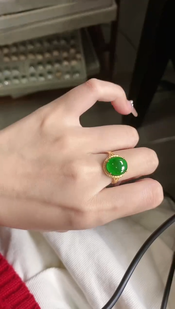 【闪购商品】翡翠戒指银S925镶嵌-600