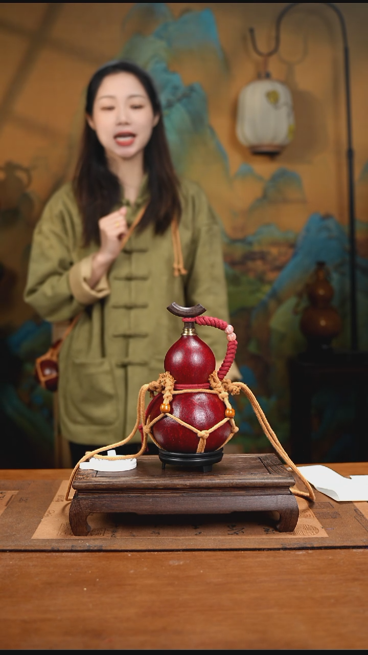 YM024复古网兜款天然酒葫芦（一物一拍）