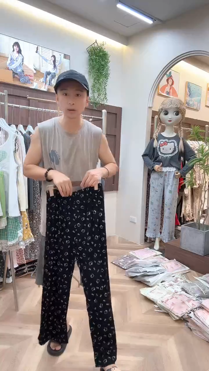 棉黑色睡裤135斤以下