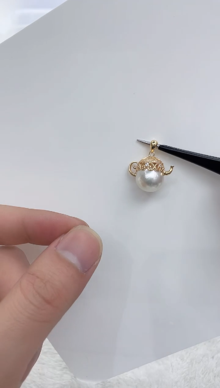 【闪购商品】海水珍珠吊坠(不含链)银S925镶嵌海水珍珠吊坠