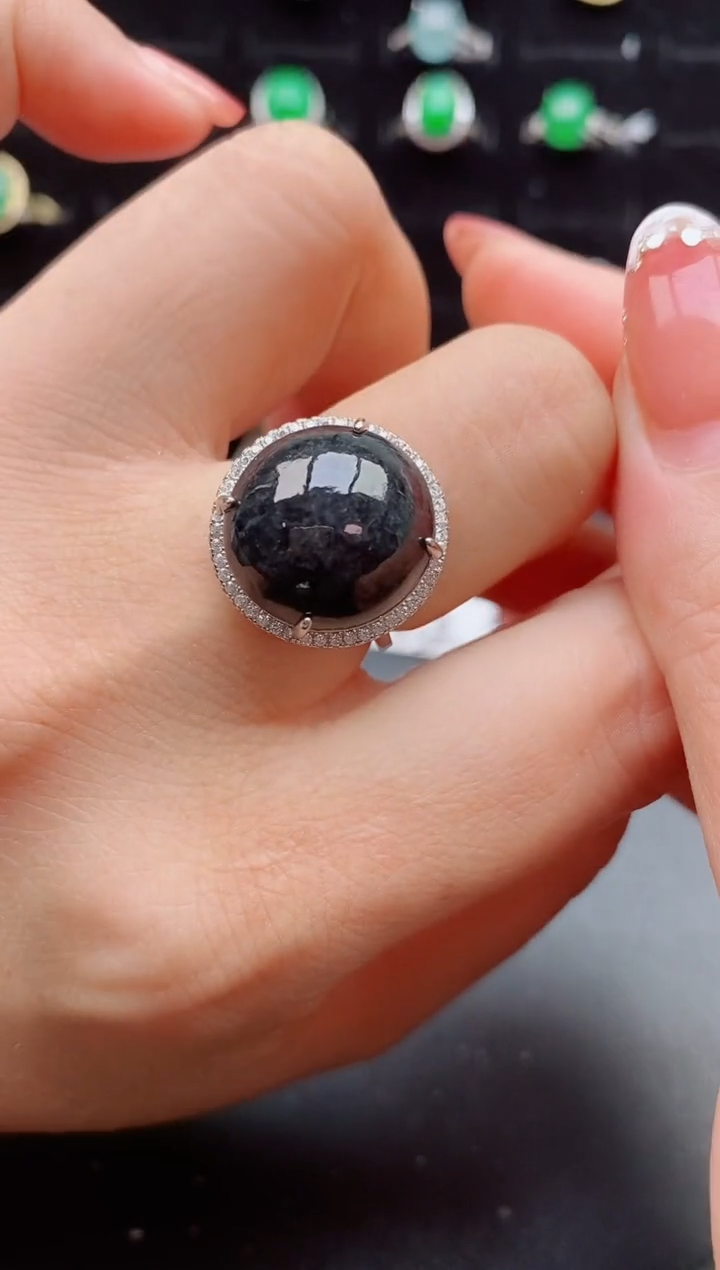 【闪购商品】翡翠戒指银S925镶嵌80500