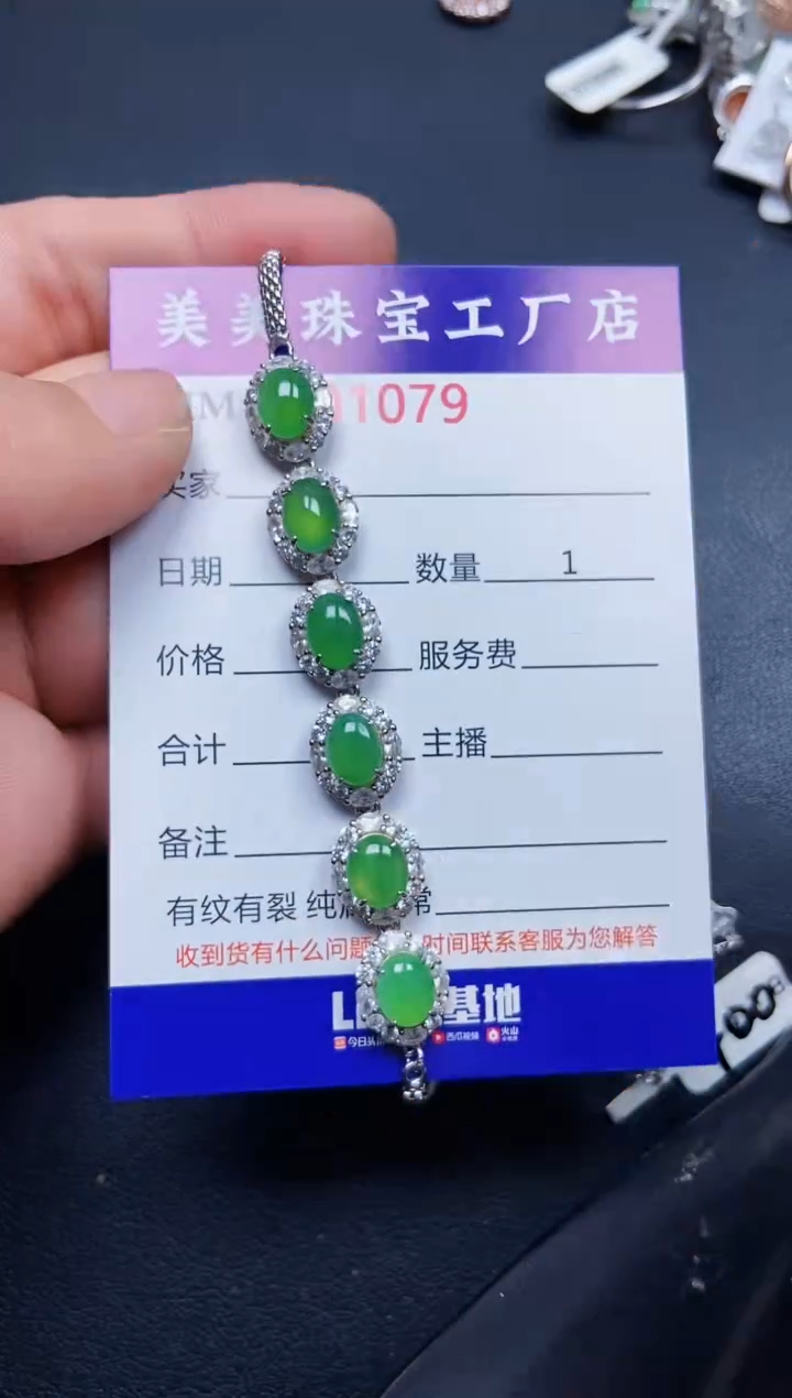 翡翠银S925镶嵌颈饰1079