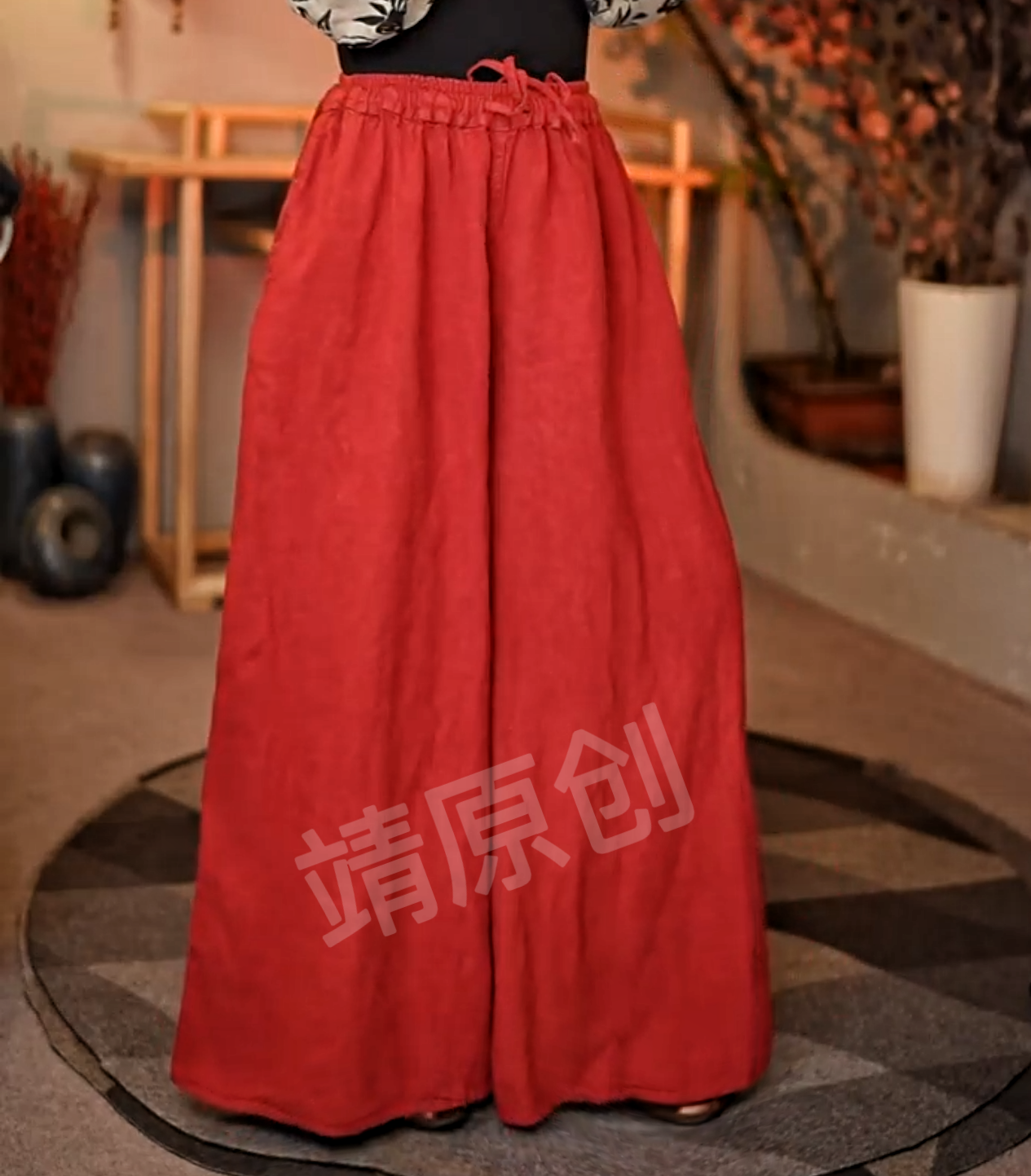 2731【靖靖原创】高品质亚麻禅悟大裙裤（裤长95腰围120）