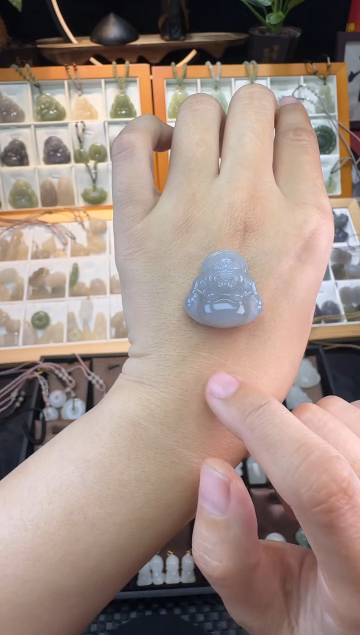 【闪购商品】和田玉颈饰未镶嵌25烟紫佛公