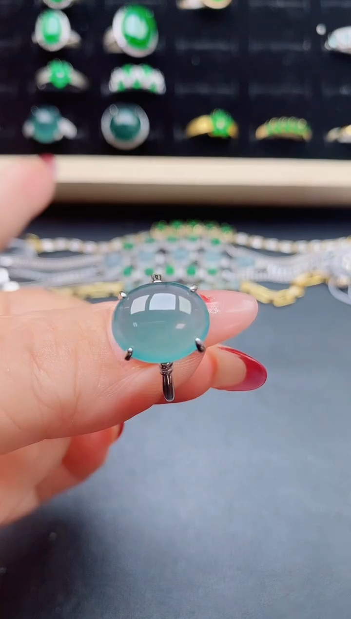 【闪购商品】翡翠戒指银S925镶嵌1321