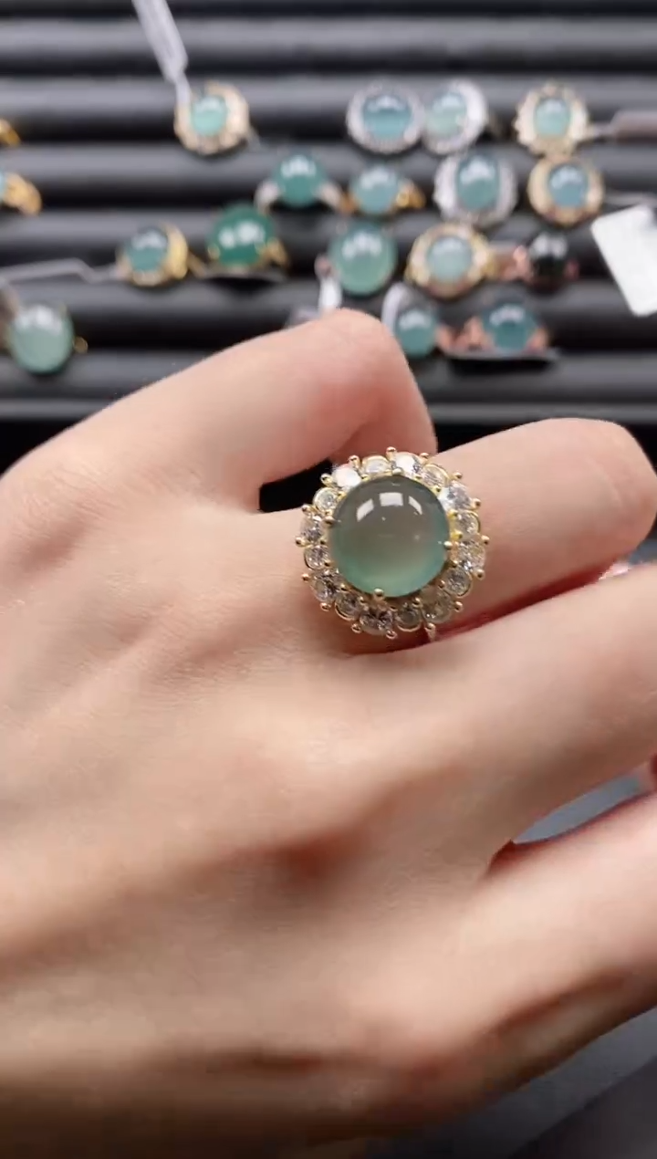 【闪购商品】翡翠戒指银S925镶嵌5151111