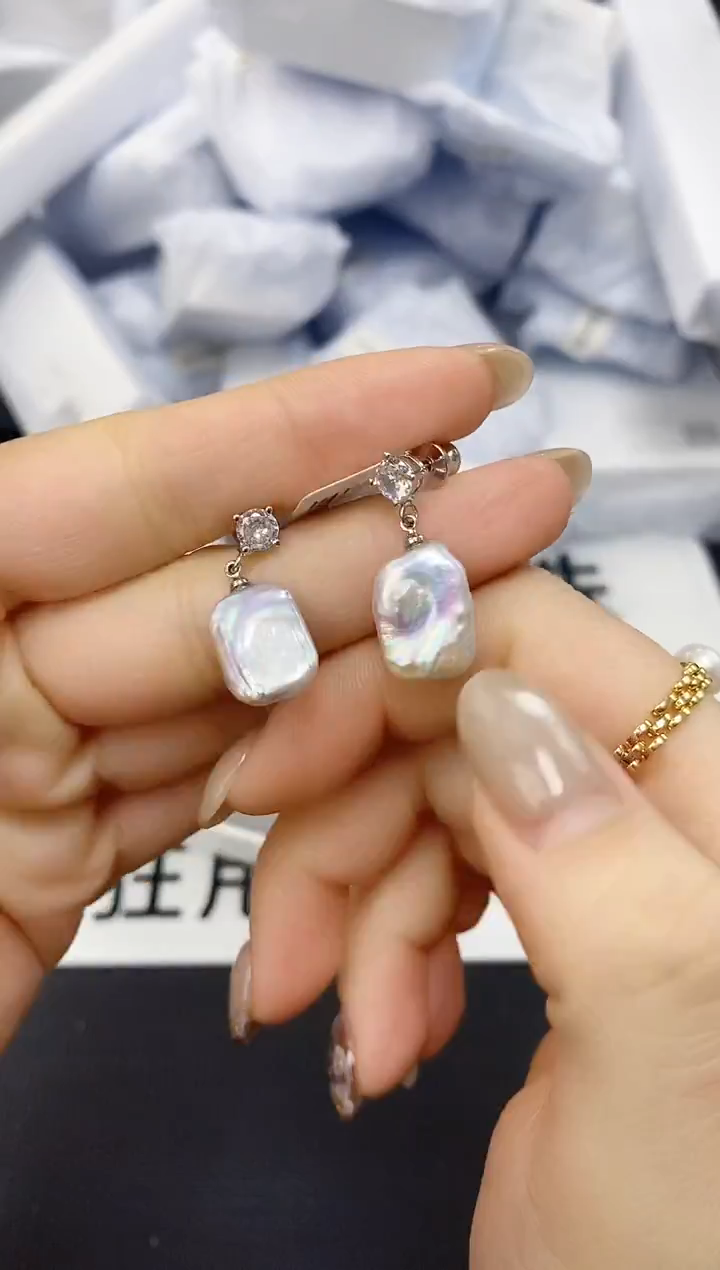 未镶嵌耳饰淡水珍珠ed1003