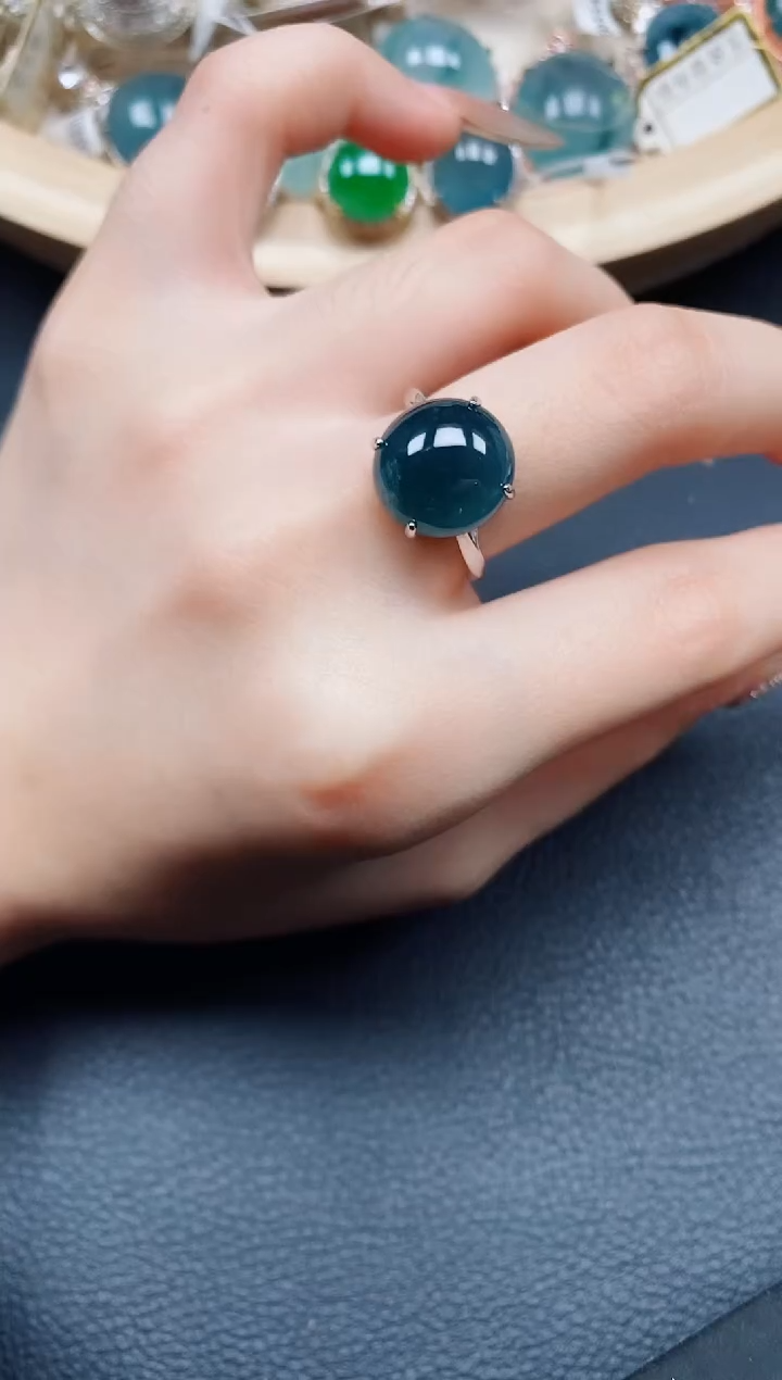 【闪购商品】翡翠戒指银S925镶嵌翡翠