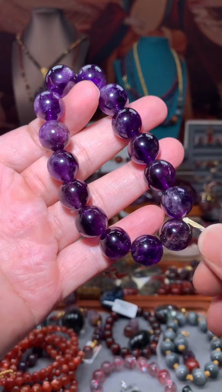 未镶嵌珠宝半成品水晶紫极光14mm