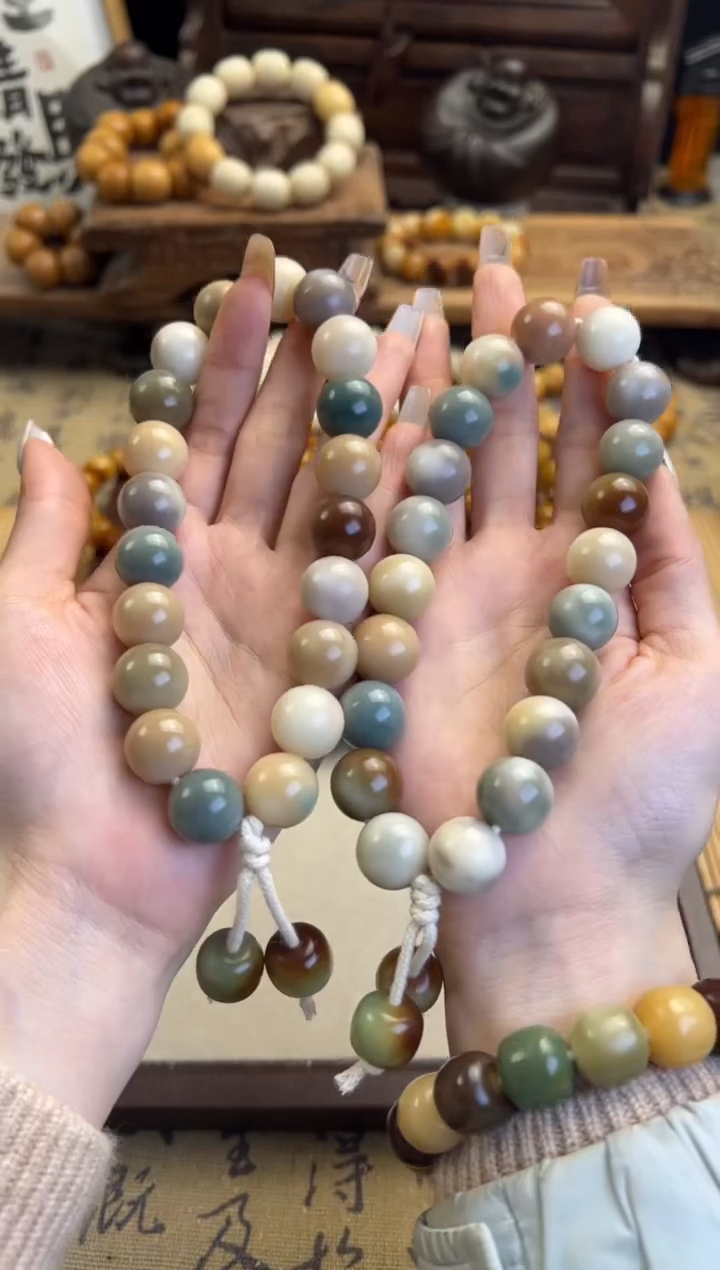 【闪购商品】菩提根/象牙果手串琼玖木作卡15圆珠手持多宝直播间选