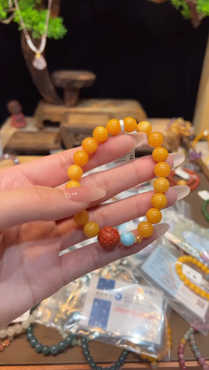 【闪购商品】琥珀手饰18K金镶嵌手饰@@E2535