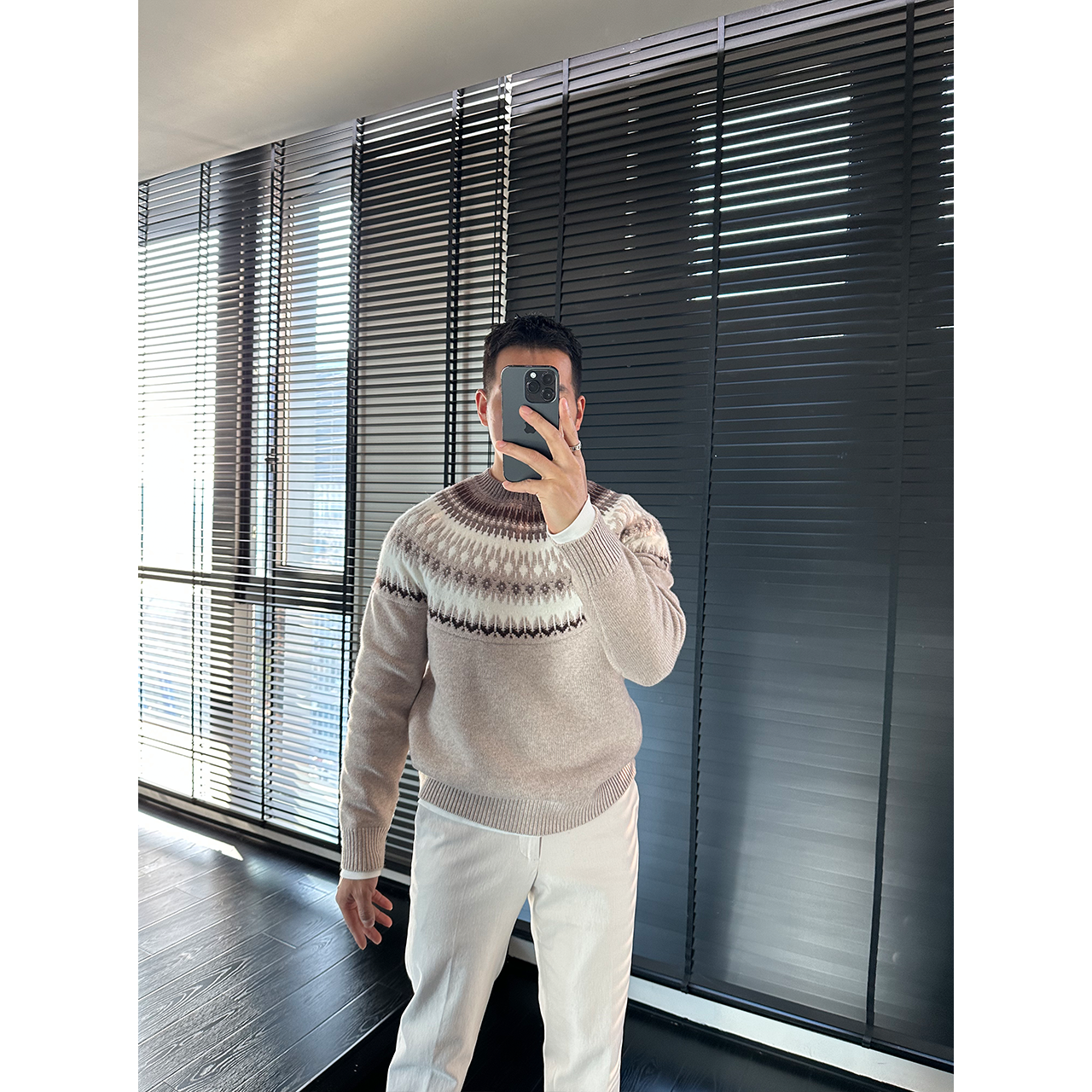 no 退 no换 ⚠️199# 冬季氛围感 提花圆领毛衣