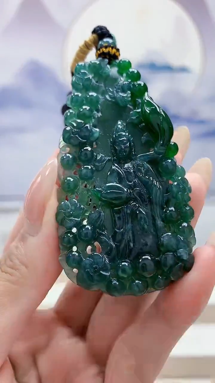 未镶嵌定制翡翠4917MM-毛货挂件131