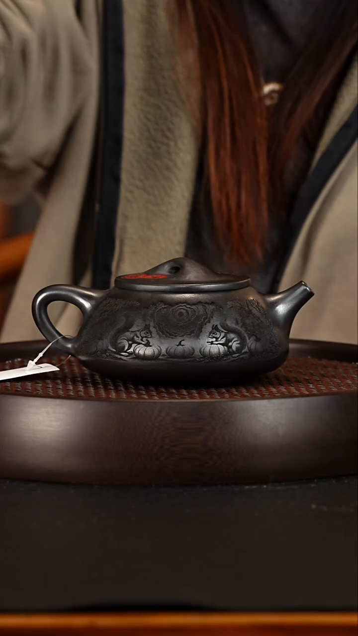 茶壶紫砂宜兴紫砂壶石黄泥料景舟满瓢320cc