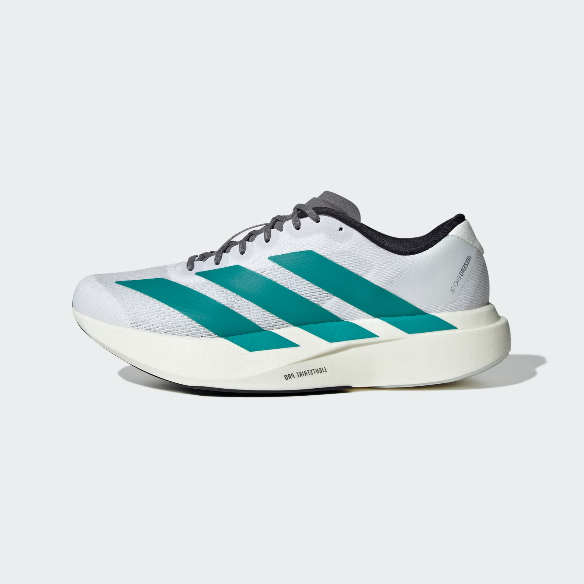 Adidas ADIZERO EVO SL跑者美学男白绿软弹马拉松运动跑鞋 JS4487