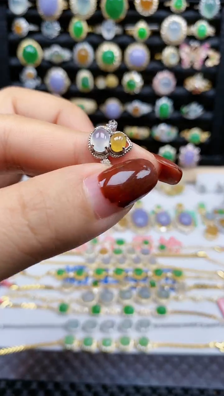 银S925镶嵌戒指翡翠362