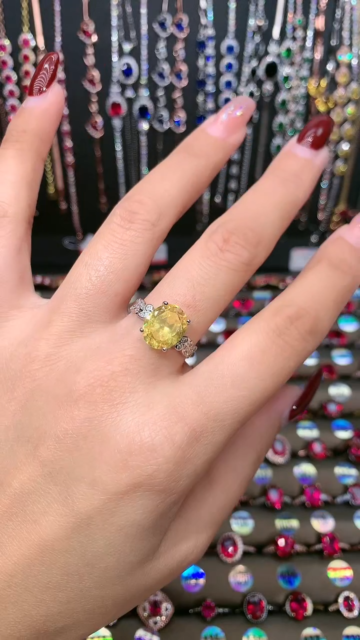 【闪购商品】水晶戒指银S925镶嵌9.11银色