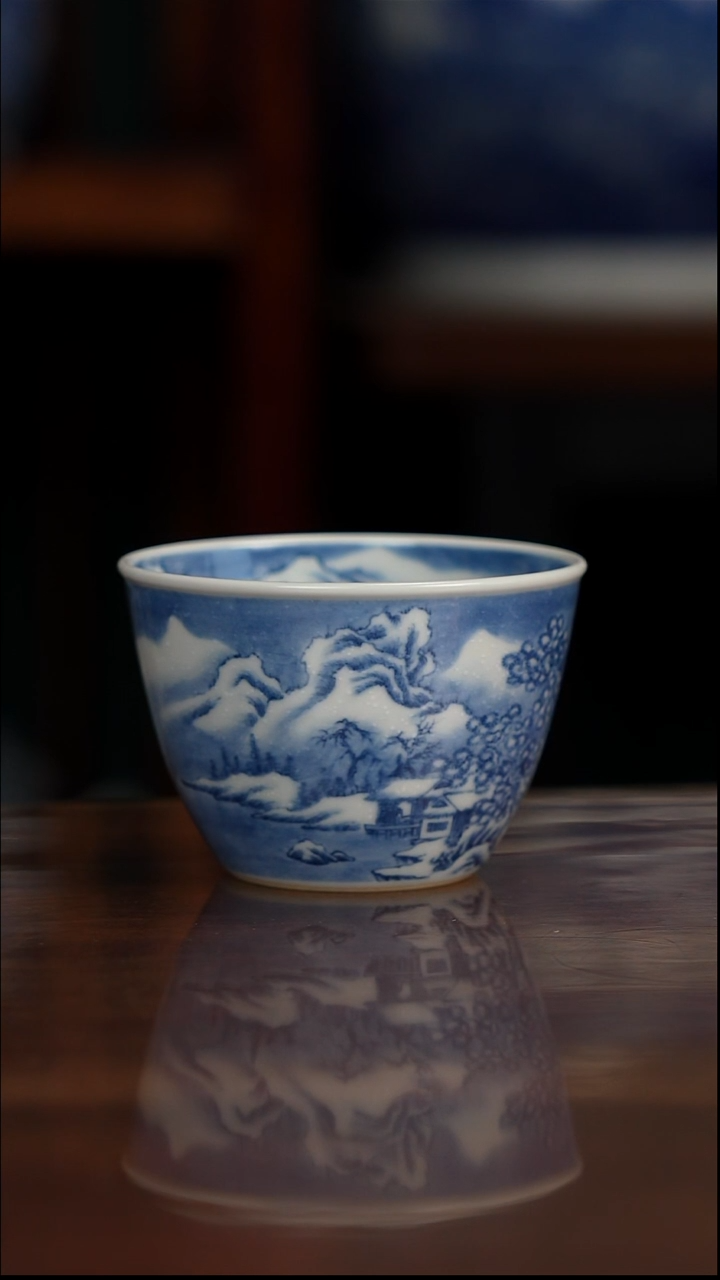 景琳藏青花北派山水雪景