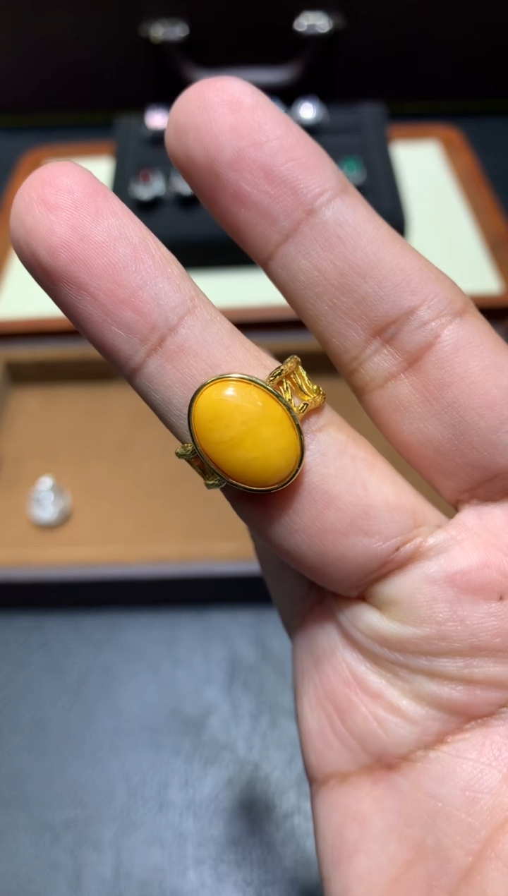 未镶嵌琥珀戒指K67【多样性发其一】