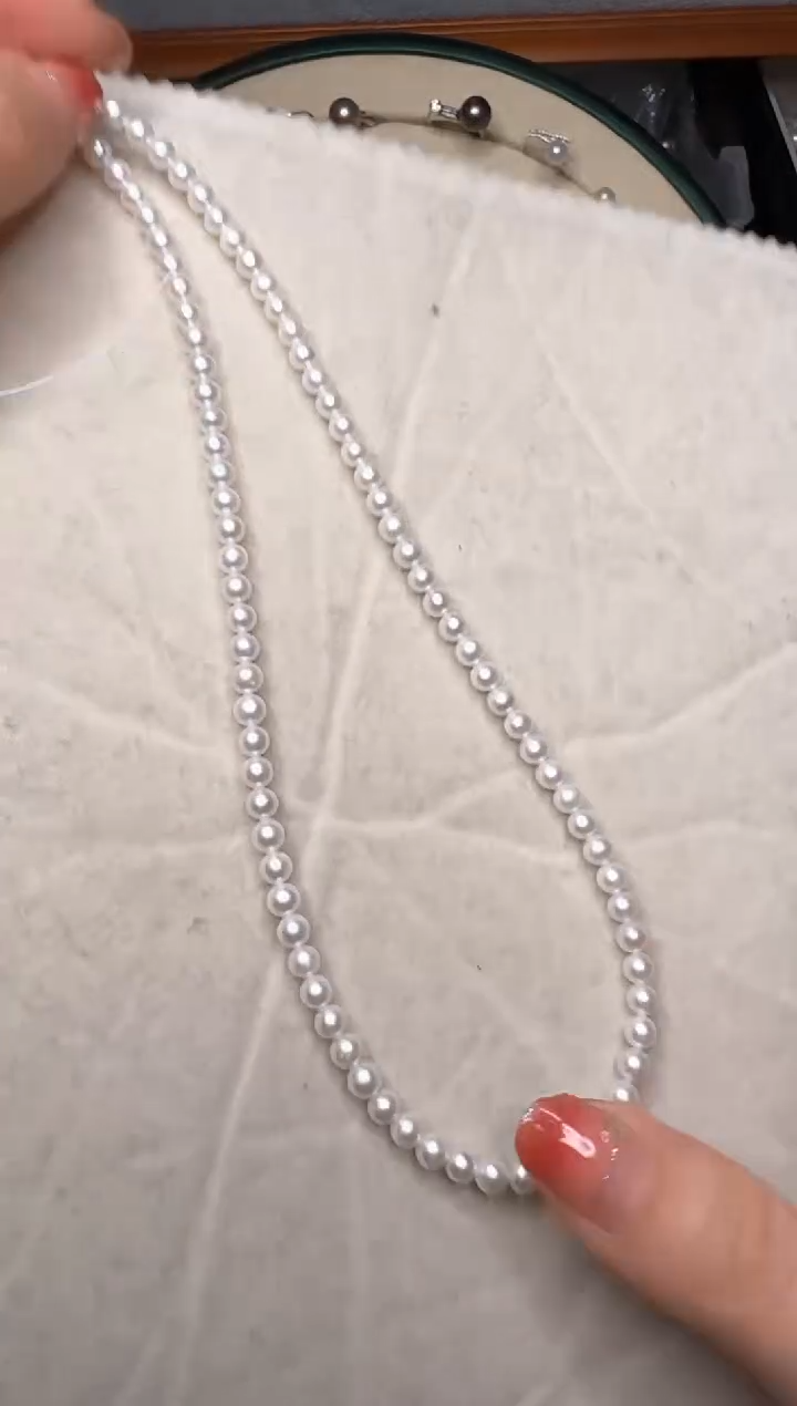 【闪购商品】淡水珍珠颈饰银S925镶嵌17号极光正圆5mm项链