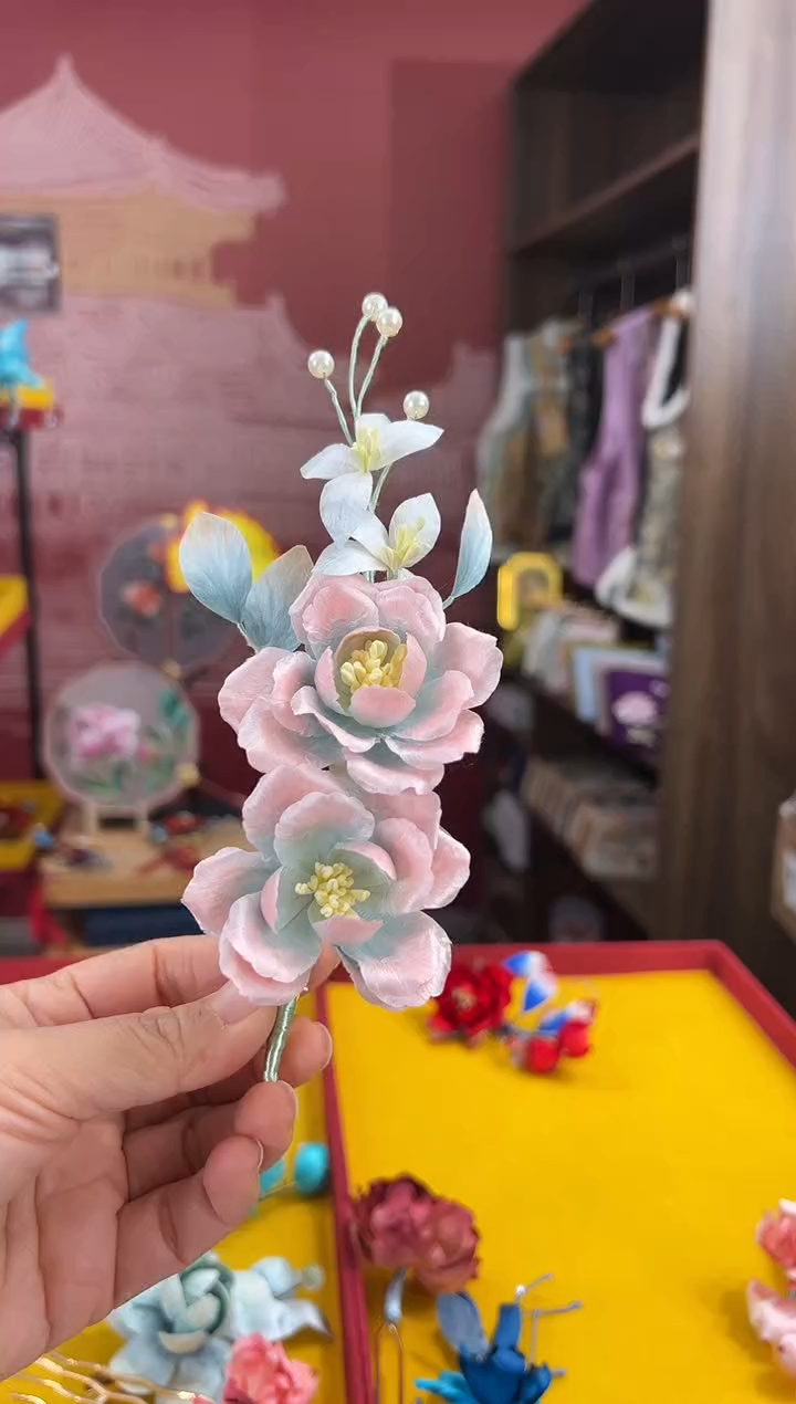【闪购商品】刺绣非遗绒花（发饰）