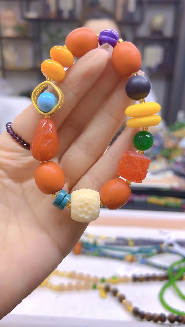 未镶嵌蜜蜡手链DIY款S473