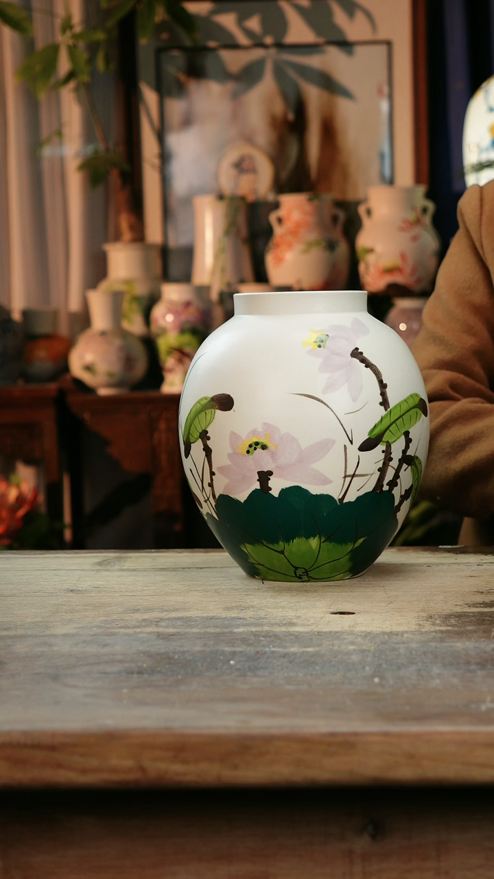 【闪购商品】瓷片景德镇纯手工釉下彩精品花瓶