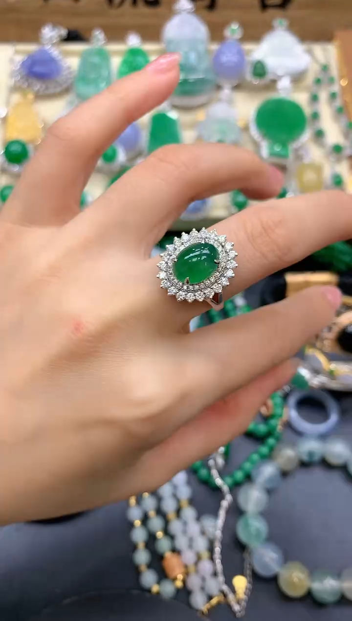 【闪购商品】翡翠戒指18K金镶嵌461-中国好珍宝