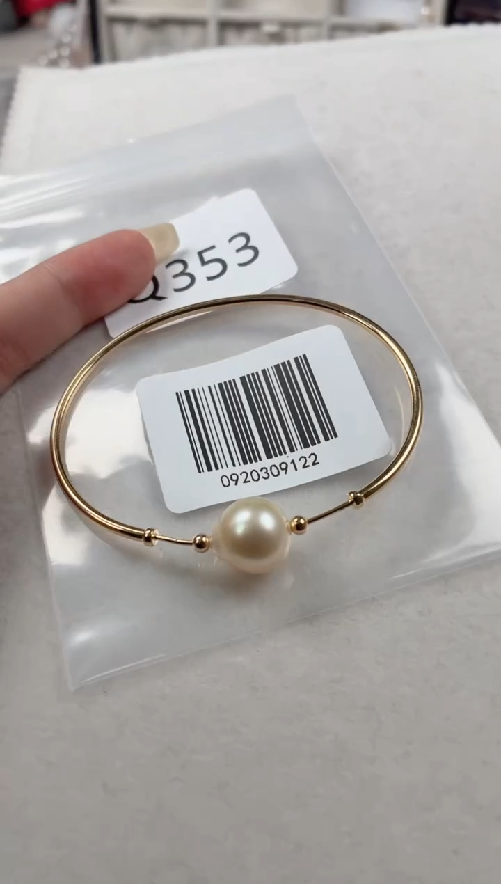 银S925镶嵌手镯海水珍珠Q353