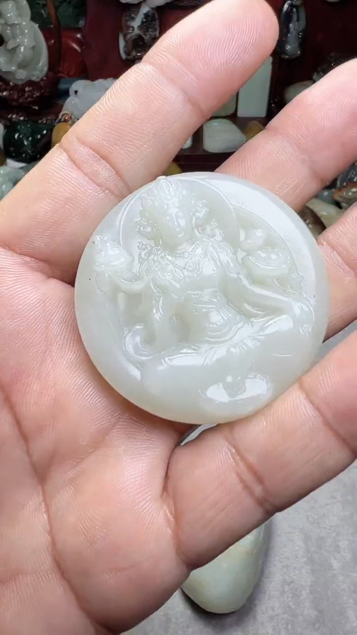 和田玉未镶嵌挂件-