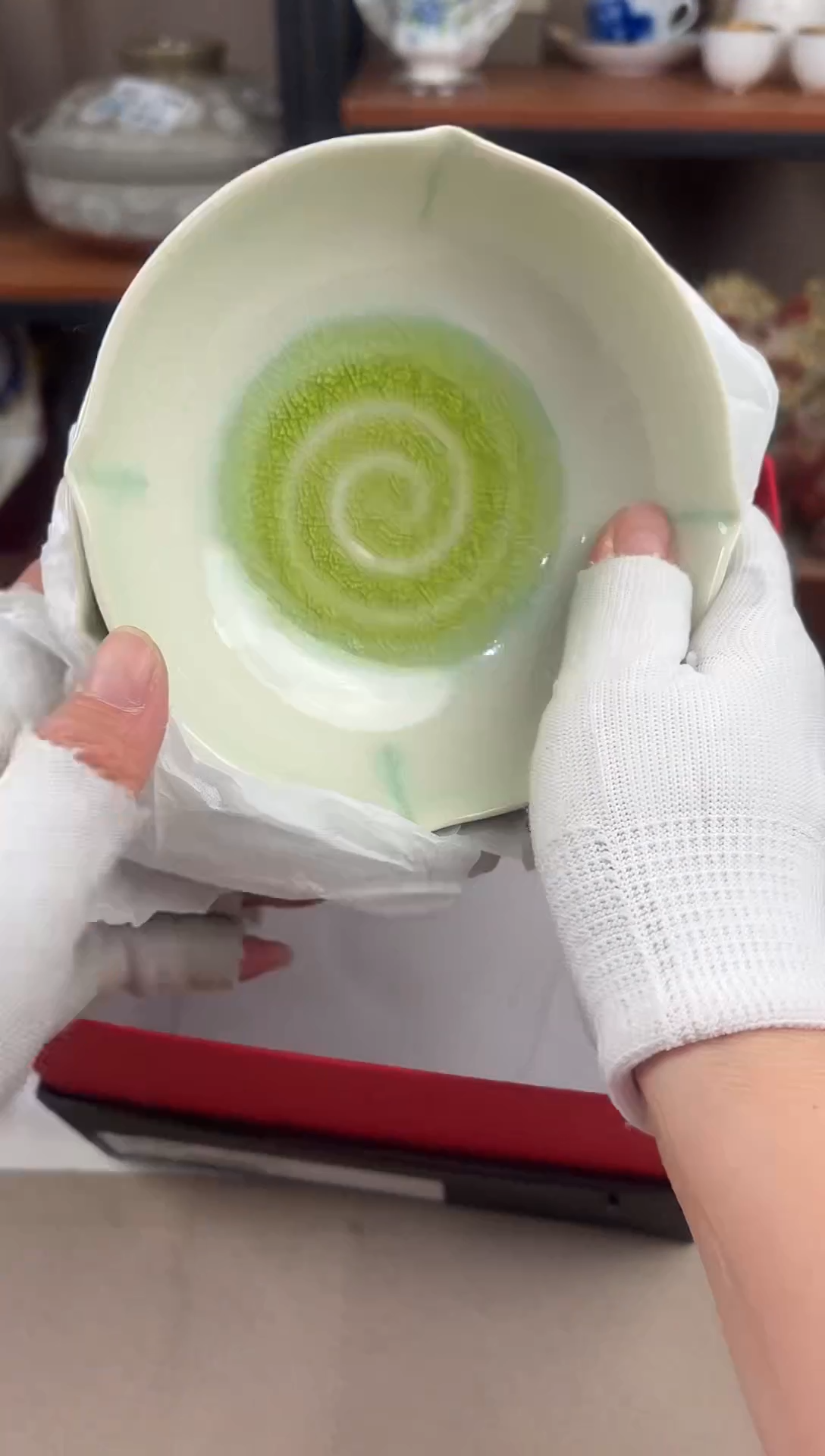 瓷片?**多橘吉冰裂小碗3只