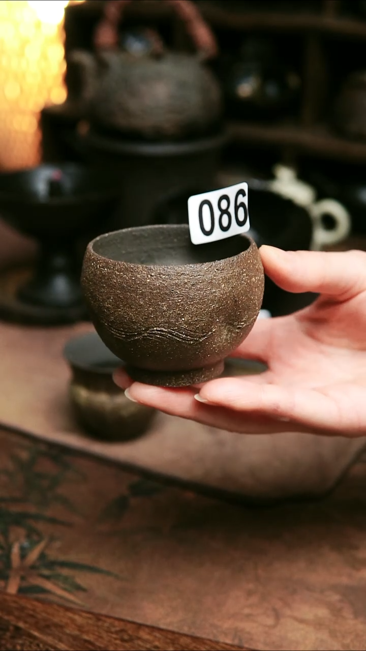 086号紫砂全手工粉引主人杯80毫升