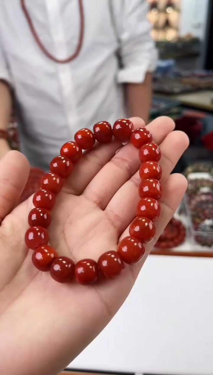 【闪购商品】南红玛瑙瓦西老型手串11+未镶嵌一个/条