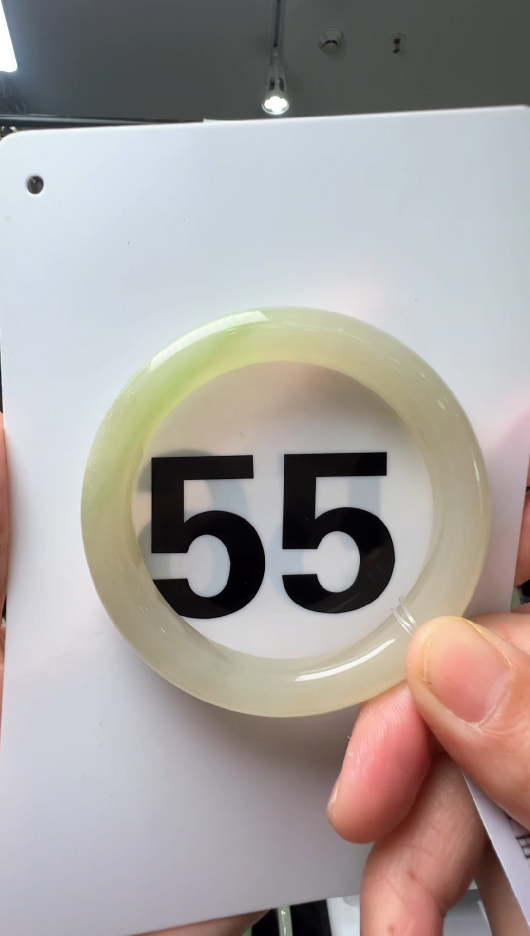 【闪购商品】和田玉手镯未镶嵌55圈口正装冰翠青手镯