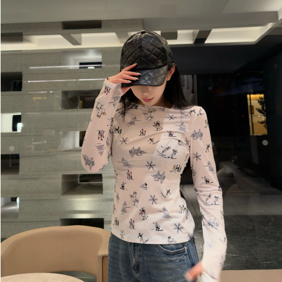 99新 Chanel/香奈儿 25Ncoco neige滑雪系列打底衫38码