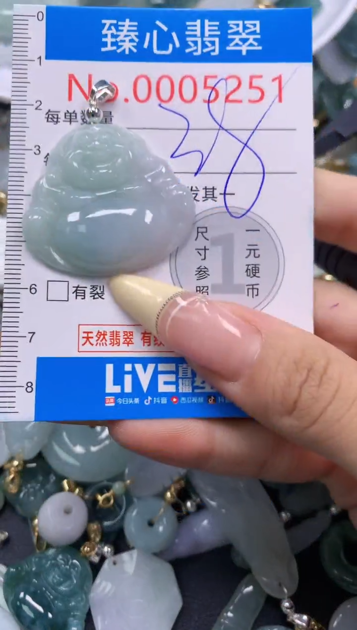 翡翠未镶嵌颈饰含绳0005251