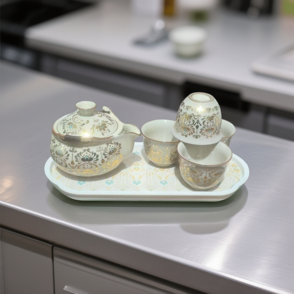 瓷都先生宝瓶一壶四杯带茶盘.