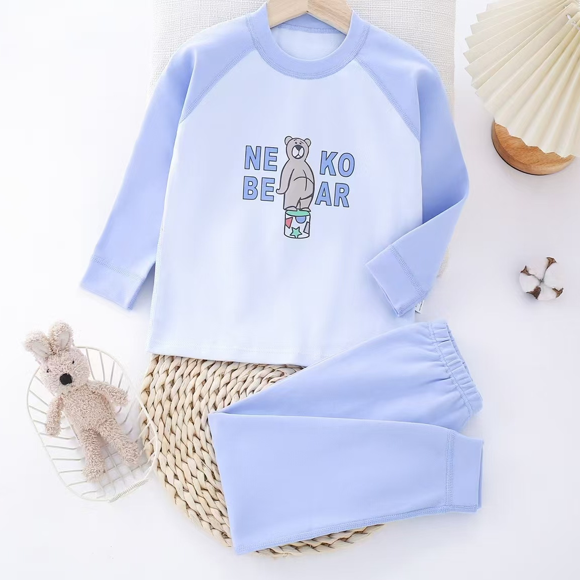 婴Y梦 【高品质纯棉舒绒 300克重】儿童秋衣秋裤套装 无骨加厚内衣