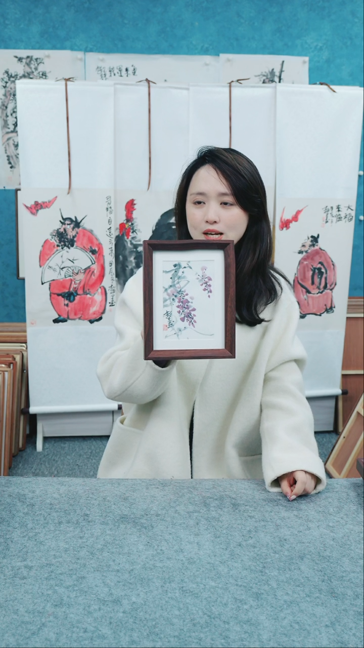 【闪购商品】国画8寸郑志超老师木质摆台