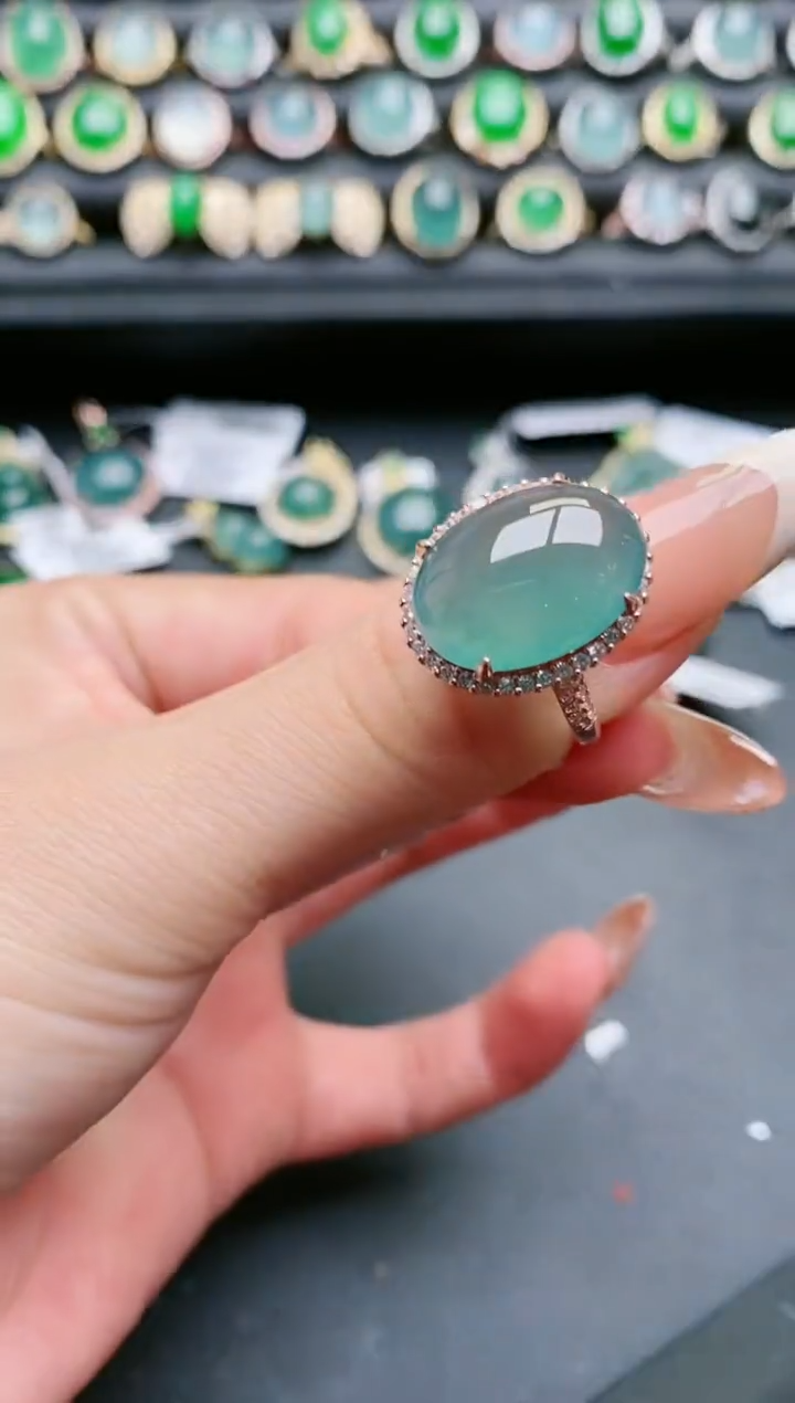 【闪购商品】翡翠戒指银S925镶嵌111111