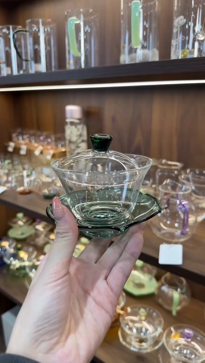 禾器 荷叶盖碗墨绿色