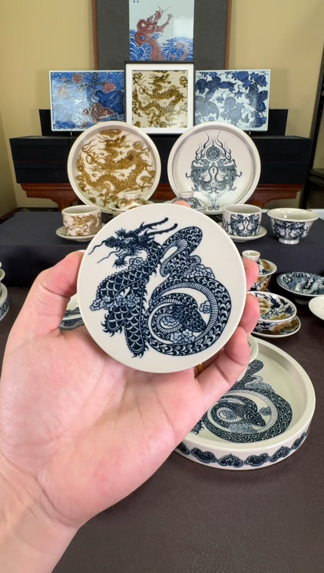 【闪购商品】二号釉龙蛇之变盖置