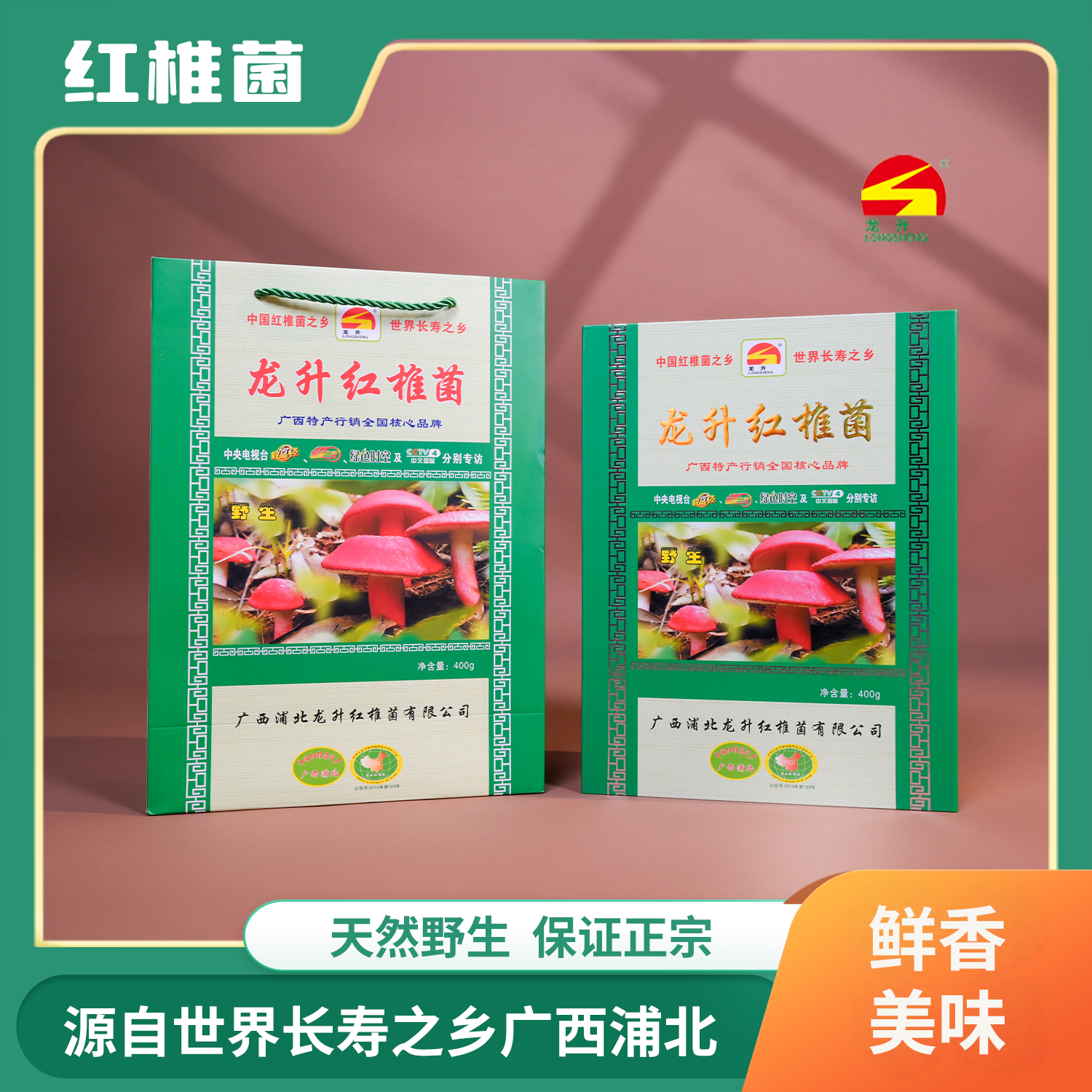 浦北龙升红椎菌红菇简装400g富硒炖鸡月子菇