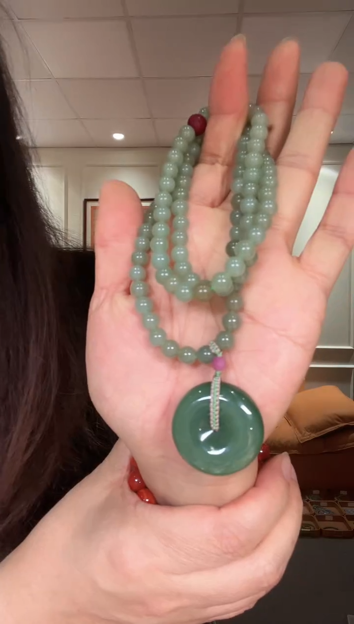 【闪购商品】和田玉吊坠(赠链)未镶嵌和田玉平安扣吊坠（7mm珠链）