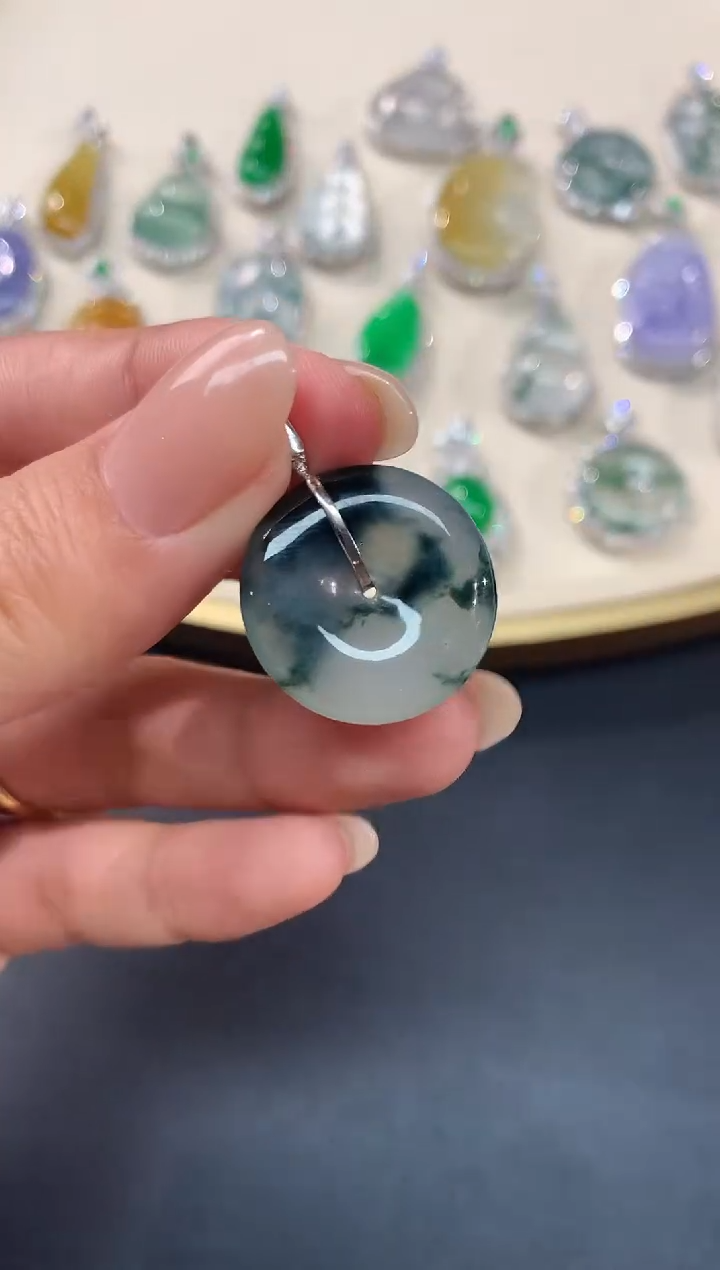 【闪购商品】翡翠吊坠(不含链)18K金镶嵌吊坠A289|1680