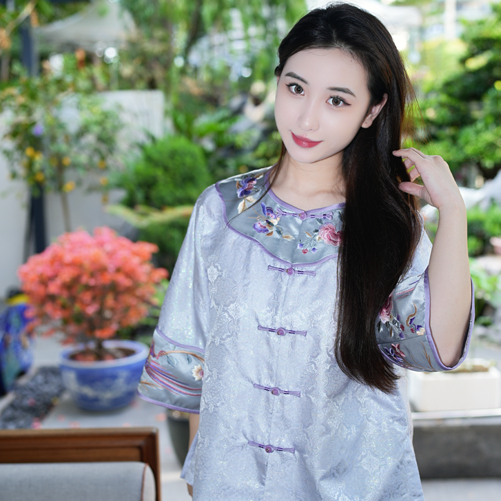 蓝大【月白纱】桑蚕丝外套7768